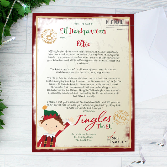 Personalised Elf Surveillance Christmas Letter - The Gift Cabin UK