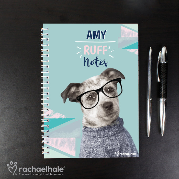 Personalised Rachael Hale 'Ruff Notes' Dog A5 Notebook