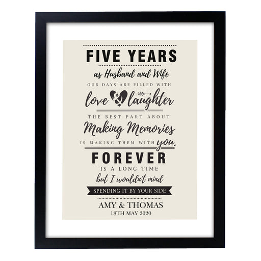 Personalised Anniversary Black Framed Print - The Gift Cabin UK