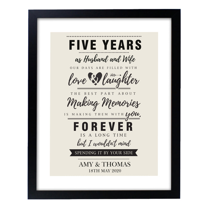 Personalised Anniversary Black Framed Print - The Gift Cabin UK