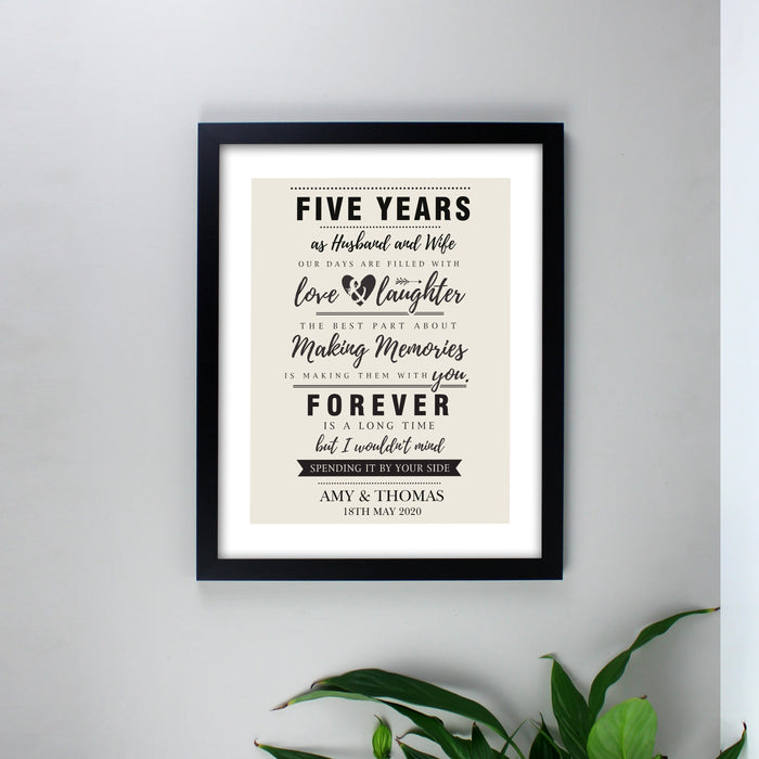 Personalised Anniversary Black Framed Print - The Gift Cabin UK