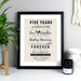 Personalised Anniversary Black Framed Print - The Gift Cabin UK