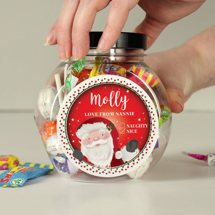 Personalised Santa Christmas Sweet Jar - The Gift Cabin UK