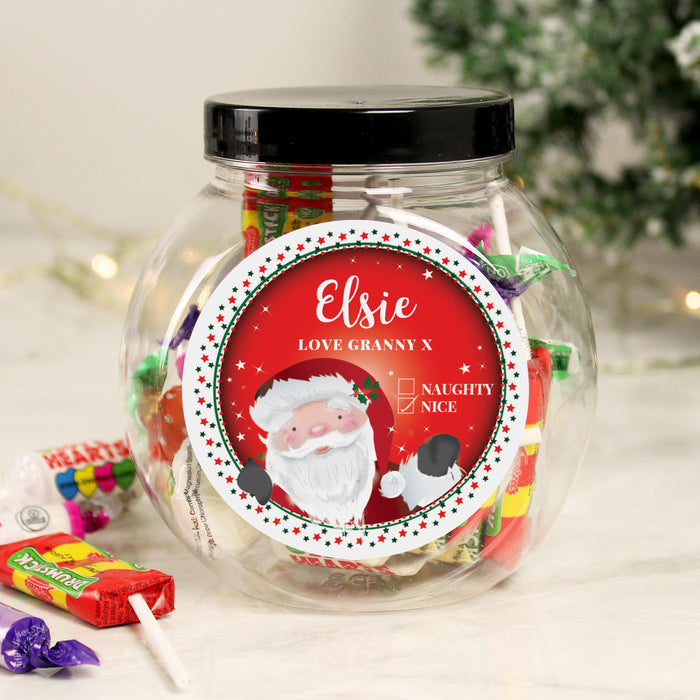 Personalised Santa Christmas Sweet Jar - The Gift Cabin UK