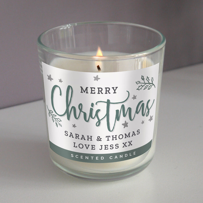 Personalised Merry Christmas Scented Jar Candle