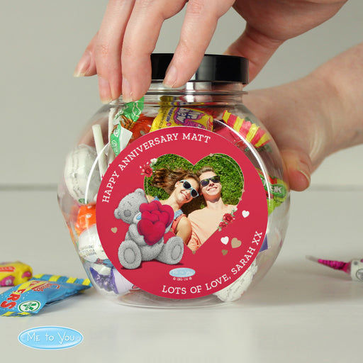 Personalised Me To You Heart Photo Upload Sweet Jar - The Gift Cabin UK