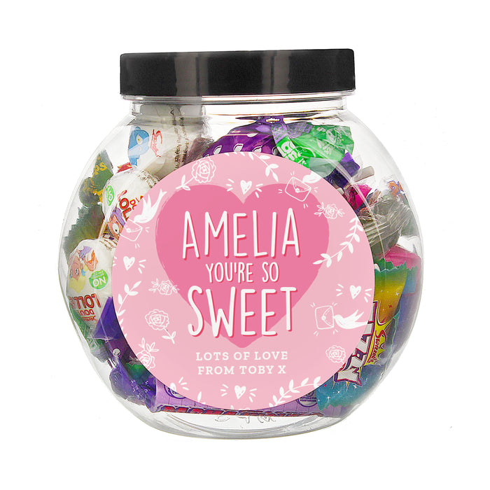 Personalised Youre So Sweet Sweet Jar - The Gift Cabin UK