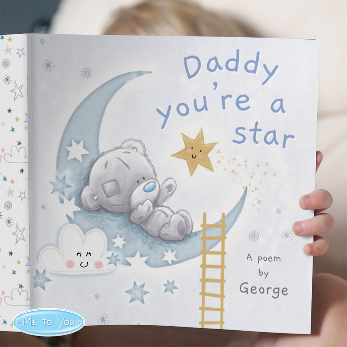 Personalised Tiny Tatty Teddy Daddy You're A Star Poem Book - The Gift Cabin UK