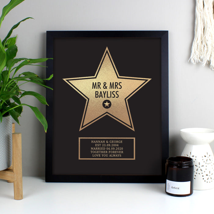 Personalised Star Award Black Framed Print - The Gift Cabin UK