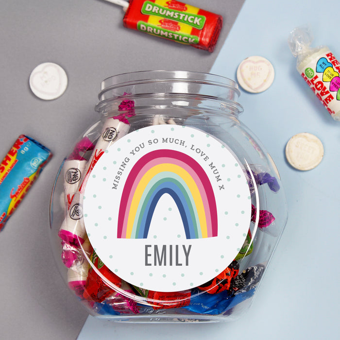 Personalised Rainbow Sweet Jar - The Gift Cabin UK