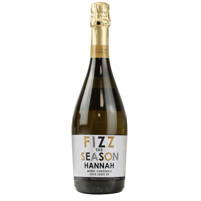 Personalised Fizz The Season Bottle of Prosecco - The Gift Cabin UK