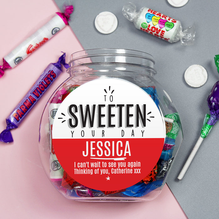 Personalised To Sweeten Your Day Sweet Jar - The Gift Cabin UK