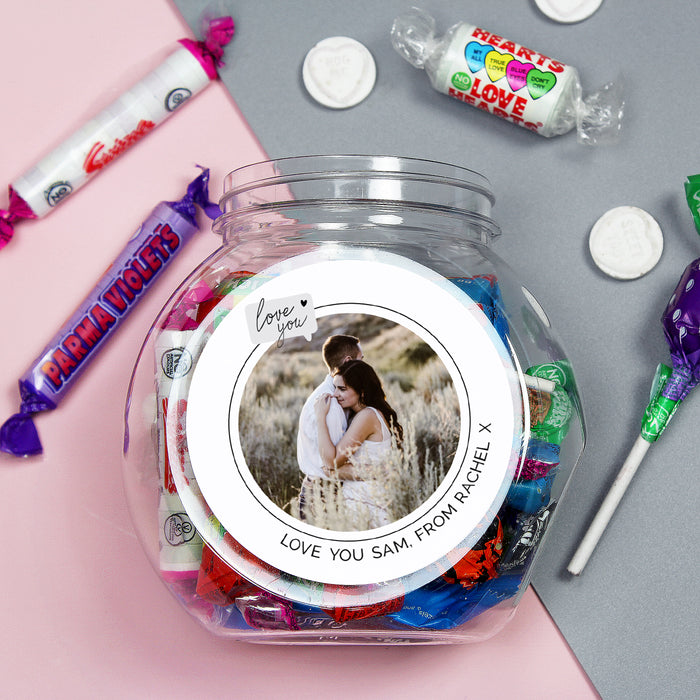 Personalised Love You Snapshot Photo Upload Sweet Jar - The Gift Cabin UK