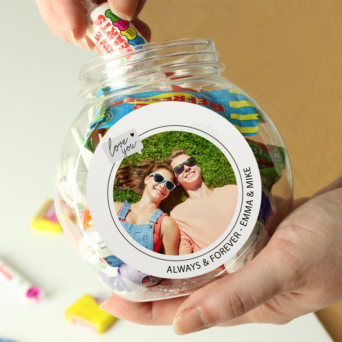 Personalised Love You Snapshot Photo Upload Sweet Jar - The Gift Cabin UK