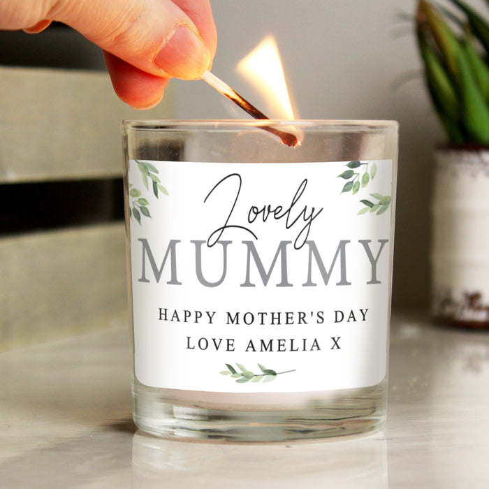 Personalised Botanical Leaves Scented Jar Candle