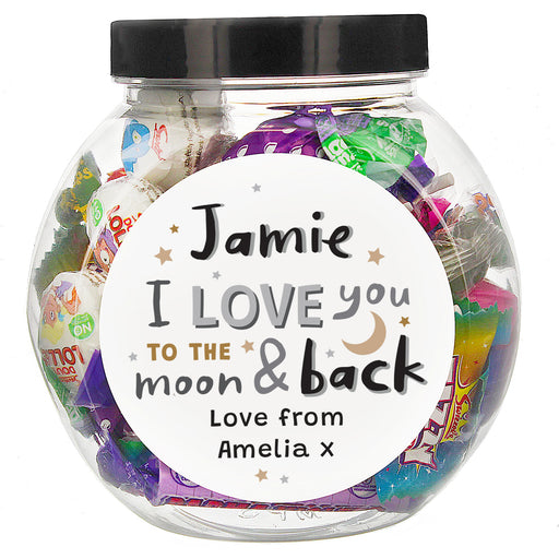 Personalised To the Moon and Back Sweet Jar - The Gift Cabin UK