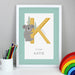 Personalised Animal Alphabet A3 White Framed Print - The Gift Cabin UK