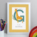 Personalised Animal Alphabet A4 White Framed Print - The Gift Cabin UK