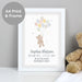 Personalised Teddy & Balloons A4 White Framed Print - The Gift Cabin UK