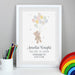 Personalised Teddy & Balloons A3 White Framed Print - The Gift Cabin UK