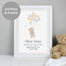 Personalised Teddy & Balloons A3 White Framed Print - The Gift Cabin UK