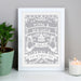 Personalised Grey Papercut Style A4 White Framed Print - The Gift Cabin UK