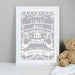 Personalised Grey Papercut Style A3 White Framed Print - The Gift Cabin UK