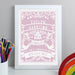 Personalised Pink Papercut Style A4 White Framed Print - The Gift Cabin UK