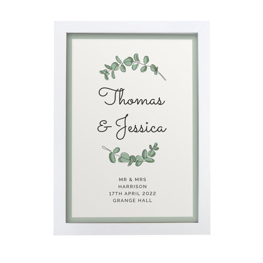 Personalised Botanical A4 White Framed Print - The Gift Cabin UK