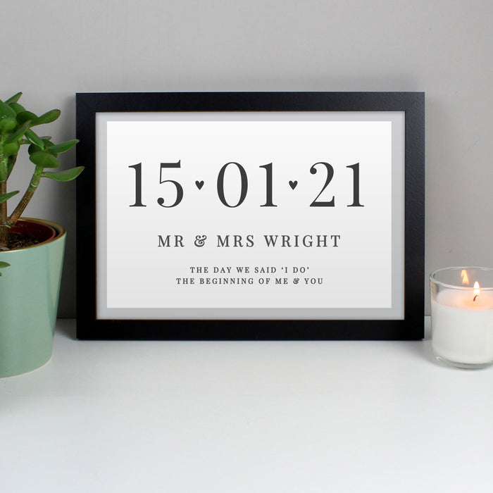 Personalised Special Date A4 Black Framed Print - The Gift Cabin UK