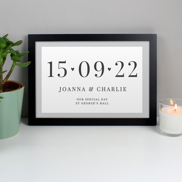 Personalised Special Date A4 Black Framed Print - The Gift Cabin UK