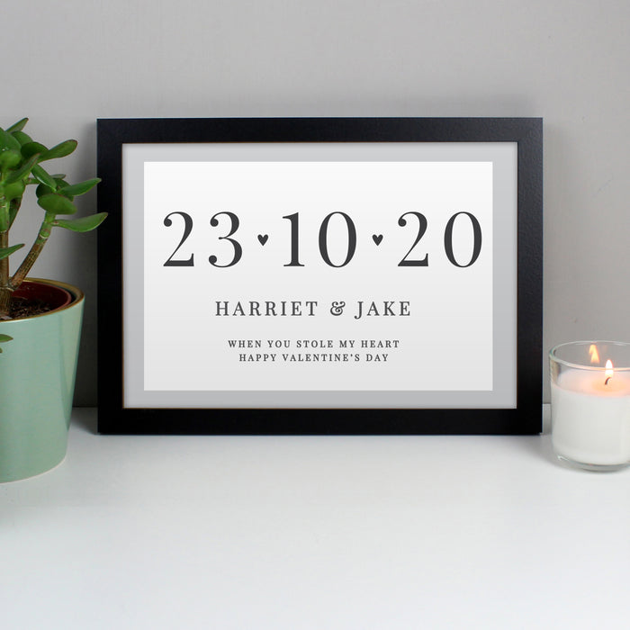 Personalised Special Date A4 Black Framed Print - The Gift Cabin UK