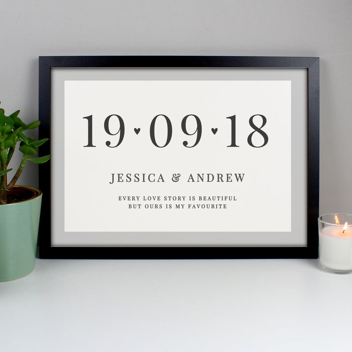 Personalised Free Text Landscape A3 Black Framed Print - The Gift Cabin UK