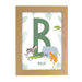 Personalised Safari Animals Initial A4 Oak Framed Print - The Gift Cabin UK