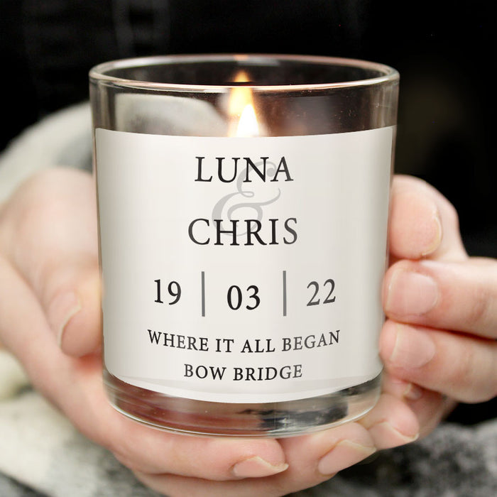 Personalised Couples Scented Jar Candle