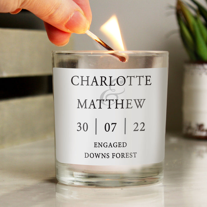 Personalised Couples Scented Jar Candle