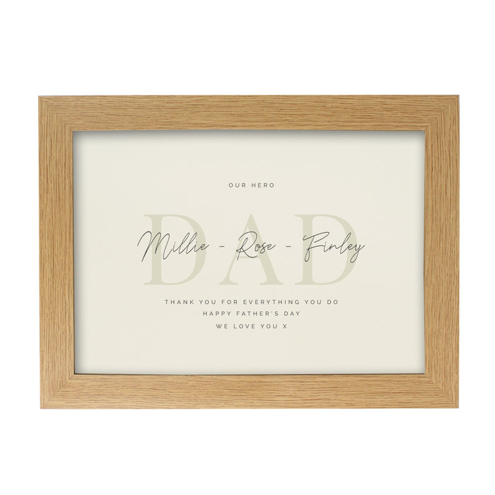 Personalised Free Text A4 Landscape Oak Framed Print - The Gift Cabin UK