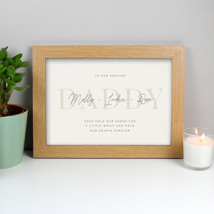 Personalised Free Text A4 Landscape Oak Framed Print - The Gift Cabin UK