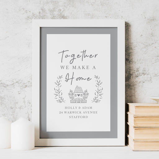 Personalised HOME White A4 Framed Print - The Gift Cabin UK