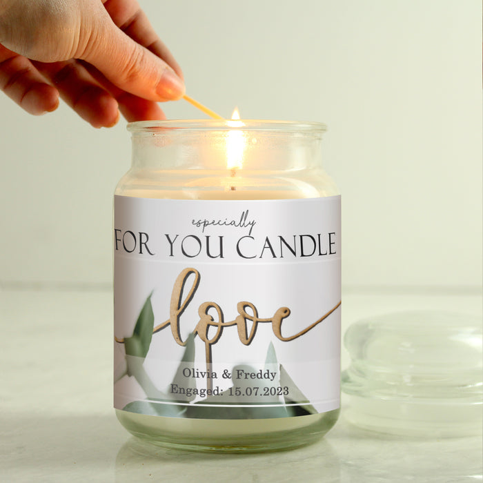 Personalised Love Large Scented Jar Candle