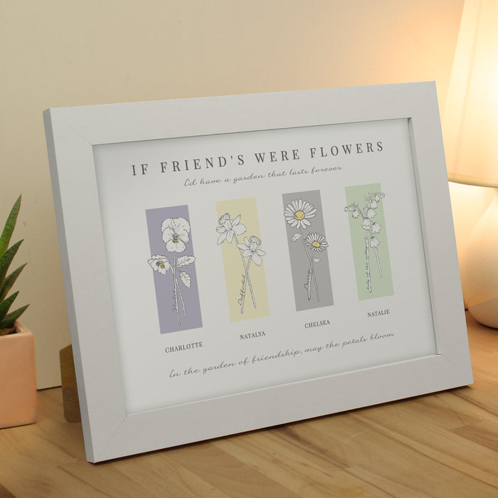 Personalised Flower of the Month Family A4 Framed Print - The Gift Cabin UK