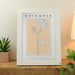 Personalised Birth Flower White A4 Framed Print - The Gift Cabin UK