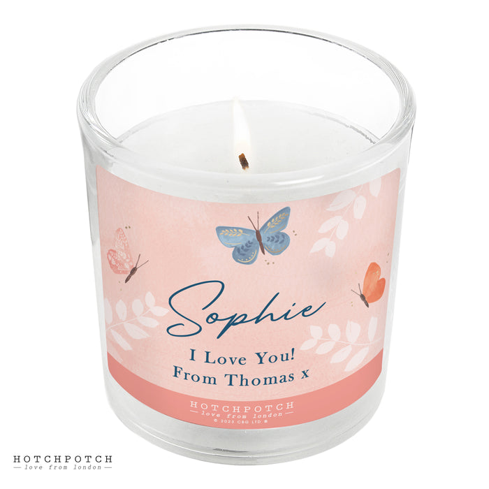 Personalised Hotchpotch Butterfly Scented Candle Jar