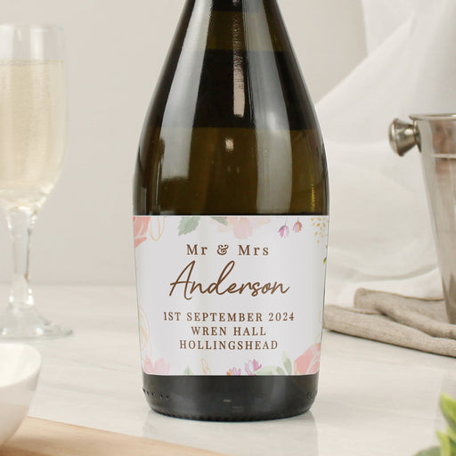 Personalised Floral Watercolour Bottle of Prosecco - The Gift Cabin UK