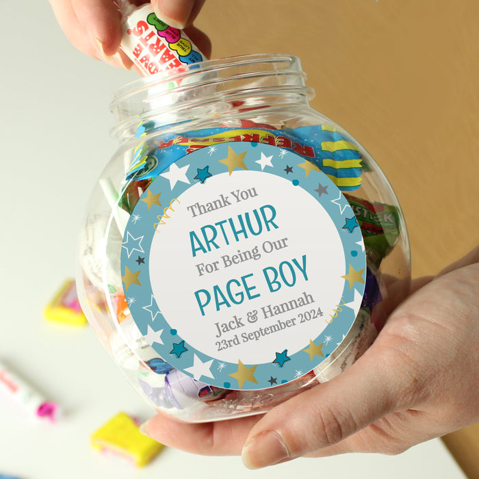 Personalised Page Boy Sweet Jar - The Gift Cabin UK