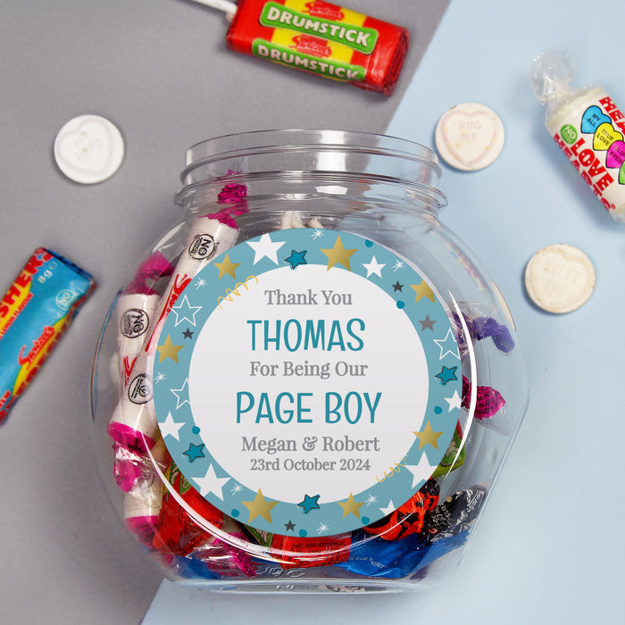 Personalised Page Boy Sweet Jar - The Gift Cabin UK