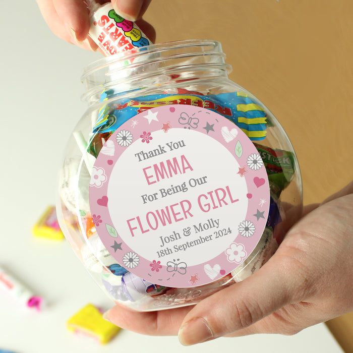 Personalised Flower Girl Sweet Jar - The Gift Cabin UK