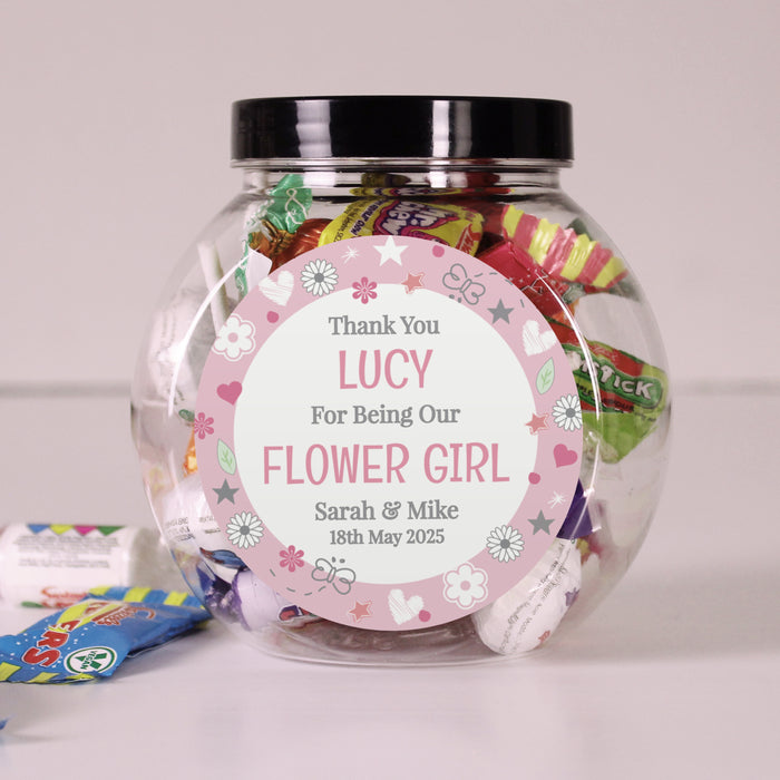 Personalised Flower Girl Sweet Jar - The Gift Cabin UK