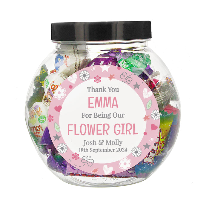 Personalised Flower Girl Sweet Jar - The Gift Cabin UK