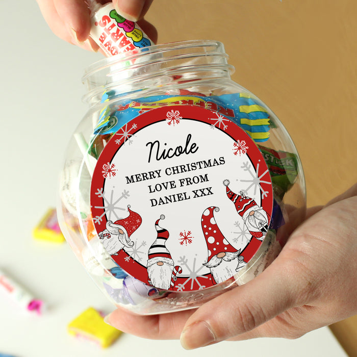 Personalised Gonk Christmas Sweet Jar - The Gift Cabin UK